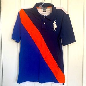 Polo Ralph Lauren Boys Polo Shirt Sz L 14/16 Multicolored Super Cute!!